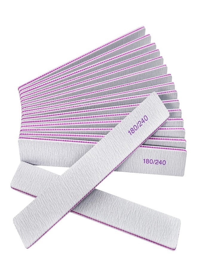 GigaGround Nail Files (12 Packs), Professional 180/240 Grit Double Sided Emery Boards for Natural Nails Fingernail Toenail File Kit, Heavy Duty Emory Nail Filer Set Limas para Uñas Acrílicas Profesional - Image 1